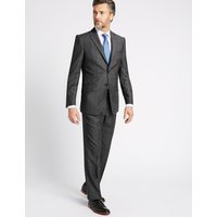 Savile Row Inspired Grey Textured Regular Fit Wool Jacket