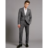 Autograph Grey Textured Tailored Fit Wool Jacket