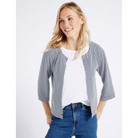 M&S Collection Spotted Collarless Jacket