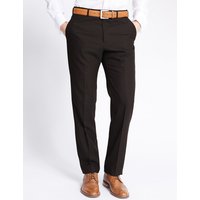 M&S Collection Brown Regular Fit Trousers