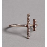 Autograph Sterling Silver Double Bar Ring