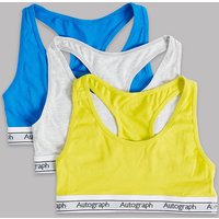 Autograph 3 Pack Cotton Crop Top With Stretch (9-16 Years)