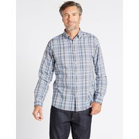 Blue Harbour Pure Cotton Checked Oxford Shirt