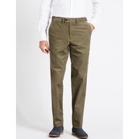 M&S Collection Tailored Fit Cotton Trousers With Stretch