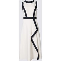 M&S Collection Contrast Waterfall Front Midi Dress