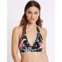 M&S Collection Floral Print Elongated Triangle Bikini Top