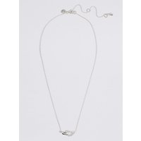 M&S Collection Sterling Silver Interlocking Pave Necklace