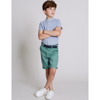 Autograph Pure Cotton Chino Shorts With Belt (3-14 Years)