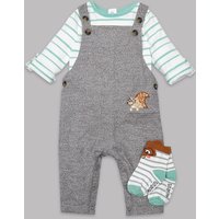Autograph 3 Piece Bodysuit & Dungaree With Socks Outfit