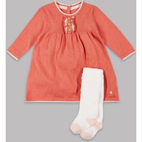 Autograph 2 Piece Cotton Rich Frill Dress With Tights
