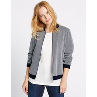 M&S Collection PETITE Checked Bomber Jacket