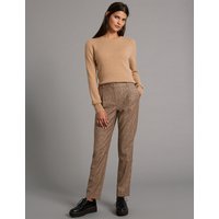 Autograph Wool Blend Checked Tapered Leg Trousers