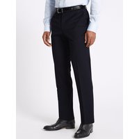 M&S Collection Navy Striped Tailored Fit Trousers