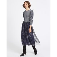Limited Edition Printed A-Line Midi Skirt