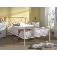 Serene Furnishings Chloe 4' 6" Double Ivory Metal Bed