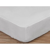 Elainer Poly/Cotton Fitted Sheet, Open Stitch 6' Super King Natural Linen