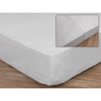 Elainer Poly/Cotton Flat Sheet, Open Stitch 6' Super King White Linen