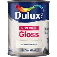 Dulux Non-Drip Gloss Paint - Pure Brilliant White - 750ml