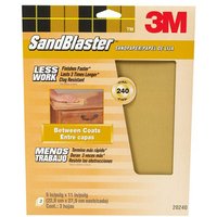 3M Sandblaster Fine 240 Grit Sandpaper - Pack Of 3 Multi-Surface Sheets