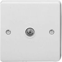 Crabtree White Plastic Single Coaxial Socket