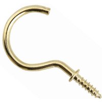 Select Hardware Cup Hooks Electro Brass Shouldered 20mm (20 Pack)