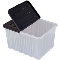 Strata Supa Nova Box Clear Plastic Storage Box With Folding Lid 48L