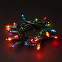 Robert Dyas Christmas 20 Mains Powered Static Classic Fairy Lights - Multi-Coloured