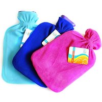 Robert Dyas 2L Hot Water Bottle With Fleece Cover - Assorted