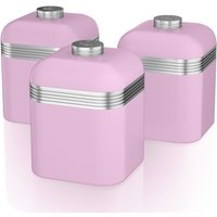 Swan Retro Set Of 3 Canisters - Pink
