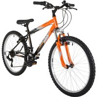 Flite Ravine Boys 24-Inch Wheel Mountain Bike With Front Suspension - Black And Orange