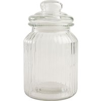 T&G Medium Ribbed Glass Jar - One Litre
