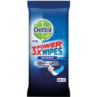Dettol 3X Power Wipes Bathroom - Pack Of 64
