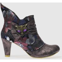 Irregular Choice Purple Miaow Floral Boots