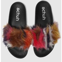 Schuh Pink & Brown Furry Sandals