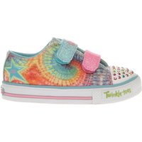 Skechers Pale Blue & Pink Twinkle Toe Shuffle Girls Toddler