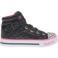 Skechers Black & Pink Twinkle Toes Sweetheart Sole Girls Junior