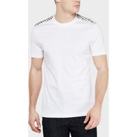 Aquascutum Check Shoulder Short Sleeve T-Shirt - White, White