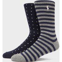 Polo Ralph Lauren 2-Pack Spot & Stripe Socks - Navy/Grey, Navy/Grey