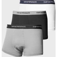 Emporio Armani 3-Pack Trunks - White/Grey/Black, White/Grey/Black