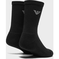 Emporio Armani 2-Pack Eagle Socks - Black, Black