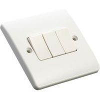 MK 10A 2-Way White Triple Light Switch