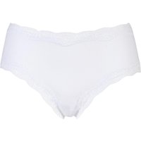Ladies 1 Pair Kinky Knickers Simply Plain Classic Knicker With Nottingham Lace Trim In White