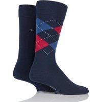 Mens 2 Pair Tommy Hilfiger Classic Tommy Argyle And Plain Socks
