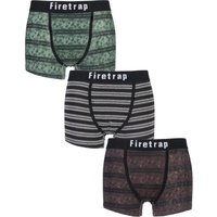 Mens 3 Pack Firetrap Dark Striped Boxer Shorts