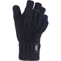 Ladies 1 Pair Heat Holders 2.3 Tog Heatweaver Yarn Fingerless Gloves With Converter Mitt