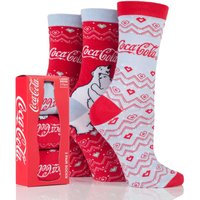 Ladies 3 Pair Coca Cola Polar Bear Design Cotton Socks