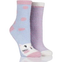Ladies 2 Pair SockShop Snugsoles Hamster Fluffy Bed Socks