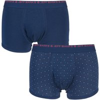 Mens 2 Pack Jeff Banks Bolton Plain And Dotty Cotton Trunks
