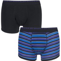Mens 2 Pack Jeff Banks Salford Plain And Varied Striped Cotton Trunks