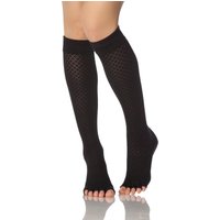 Ladies 1 Pair ToeSox Scrunch Half Toe Organic Cotton Fishnet Knee High Socks
